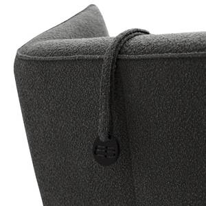 Fauteuil Caleta Tissu - Tissu Bouclé Basima: Gris - Sans repose-pieds