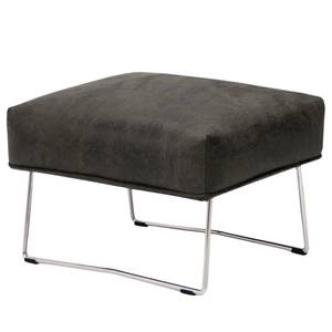 Fauteuil Caleta Tissu - Microfibre Goda: Anthracite - Avec repose-pieds