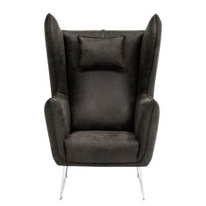 Fauteuil Caleta Tissu - Microfibre Goda: Anthracite - Avec repose-pieds