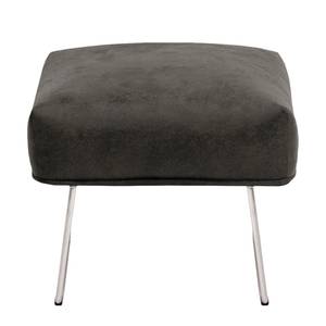 Fauteuil Caleta Tissu - Microfibre Goda: Anthracite - Avec repose-pieds