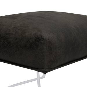 Fauteuil Caleta Tissu - Microfibre Goda: Anthracite - Avec repose-pieds