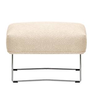 Gestoffeerde hocker Caleta geweven stof - Bouclé Stof Basima: Beige