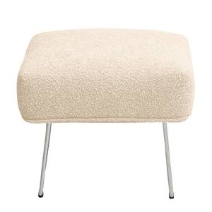 Gestoffeerde hocker Caleta geweven stof - Bouclé Stof Basima: Beige