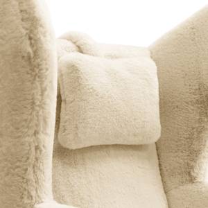 Fauteuil Caleta Tissu - Fourrure synthétique Bahira: Crème - Sans repose-pieds