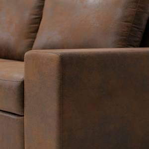 Hoekbank Vassy Microvezel Goda: Chocoladebruin - Longchair vooraanzicht links - Zonder accessoires