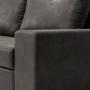 Hoekbank Vassy Microvezel Goda: Antracietkleurig - Longchair vooraanzicht links - Zonder accessoires