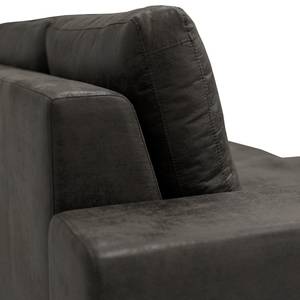 Hoekbank Vassy Microvezel Goda: Antracietkleurig - Longchair vooraanzicht links - Zonder accessoires