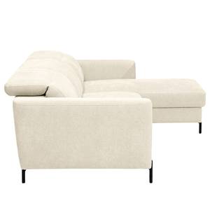 Ecksofa Hallikeld Webstoff Stormy: Creme - Longchair davorstehend rechts