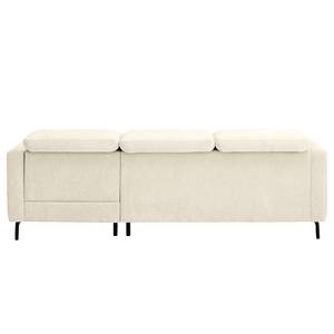 Ecksofa Hallikeld Webstoff Stormy: Creme - Longchair davorstehend rechts