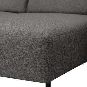 Divano angolare Ribigill Velluto Lark: grigio scuro - Longchair preimpostata a destra