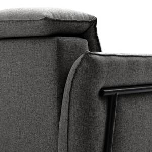 Divano angolare Ribigill Velluto Lark: grigio scuro - Longchair preimpostata a destra