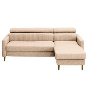 Hoekbank Chelsfield Geweven stof Lark: Beige - Longchair vooraanzicht rechts