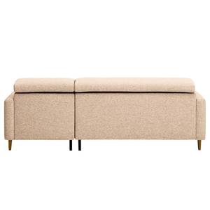 Hoekbank Chelsfield Geweven stof Lark: Beige - Longchair vooraanzicht rechts