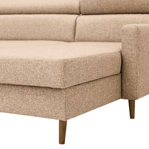 Hoekbank Chelsfield Geweven stof Lark: Beige - Longchair vooraanzicht rechts