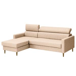 Ecksofa Chelsfield Webstoff Lark: Beige - Longchair davorstehend links