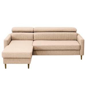 Hoekbank Chelsfield Geweven stof Lark: Beige - Longchair vooraanzicht links