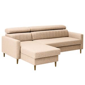 Hoekbank Chelsfield Geweven stof Lark: Beige - Longchair vooraanzicht links