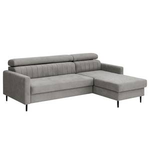 Ecksofa Chelsfield Microfaser Sole: Hellgrau - Longchair davorstehend rechts