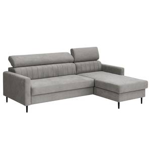 Ecksofa Chelsfield Microfaser Sole: Hellgrau - Longchair davorstehend rechts