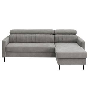 Ecksofa Chelsfield Microfaser Sole: Hellgrau - Longchair davorstehend rechts