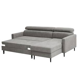 Ecksofa Chelsfield Microfaser Sole: Hellgrau - Longchair davorstehend rechts