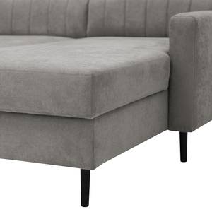 Ecksofa Chelsfield Microfaser Sole: Hellgrau - Longchair davorstehend rechts