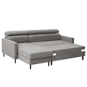 Ecksofa Chelsfield Microfaser Sole: Hellgrau - Longchair davorstehend links