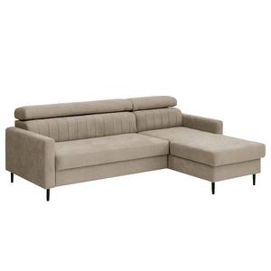 Ecksofa Chelsfield Microfaser Sole: Taupe - Longchair davorstehend rechts