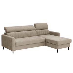 Ecksofa Chelsfield Microfaser Sole: Taupe - Longchair davorstehend rechts