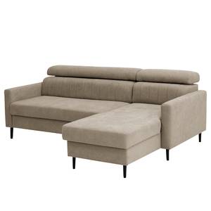 Ecksofa Chelsfield Microfaser Sole: Taupe - Longchair davorstehend rechts