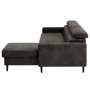 Ecksofa Chelsfield Microfaser Goda: Anthrazit - Longchair davorstehend rechts