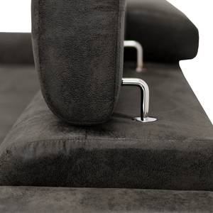 Ecksofa Chelsfield Microfaser Goda: Anthrazit - Longchair davorstehend rechts