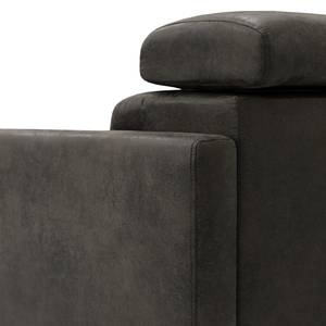 Ecksofa Chelsfield Microfaser Goda: Anthrazit - Longchair davorstehend rechts