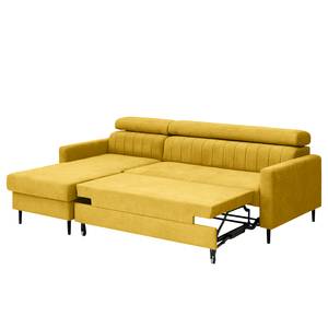 Ecksofa Chelsfield Microfaser Sole: Senfgelb - Longchair davorstehend links