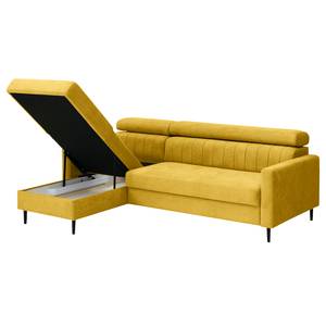 Ecksofa Chelsfield Microfaser Sole: Senfgelb - Longchair davorstehend links