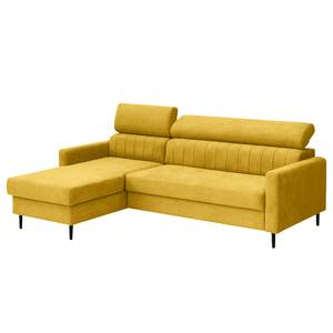 Ecksofa Chelsfield Microfaser Sole: Senfgelb - Longchair davorstehend links