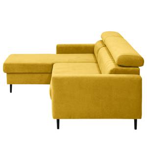 Ecksofa Chelsfield Microfaser Sole: Senfgelb - Longchair davorstehend links