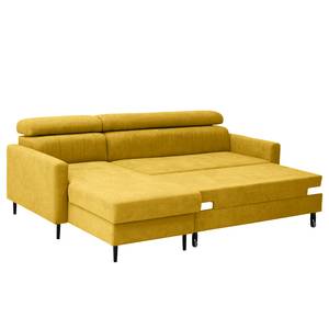 Ecksofa Chelsfield Microfaser Sole: Senfgelb - Longchair davorstehend links