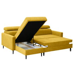 Ecksofa Chelsfield Microfaser Sole: Senfgelb - Longchair davorstehend links