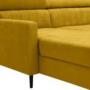 Ecksofa Chelsfield Microfaser Sole: Senfgelb - Longchair davorstehend links