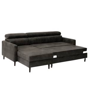 Ecksofa Chelsfield Microfaser Goda: Anthrazit - Longchair davorstehend links