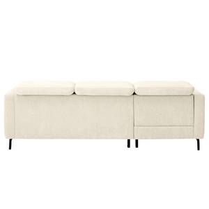 Ecksofa Hallikeld Webstoff Stormy: Creme - Longchair davorstehend links