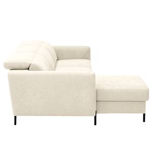 Ecksofa Hallikeld Webstoff Stormy: Creme - Longchair davorstehend links