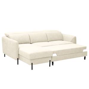 Ecksofa Hallikeld Webstoff Stormy: Creme - Longchair davorstehend links