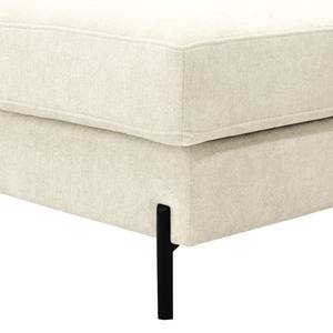 Ecksofa Hallikeld Webstoff Stormy: Creme - Longchair davorstehend links