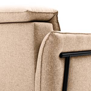 Hoekbank Ribigill Geweven stof Lark: Beige - Longchair vooraanzicht rechts