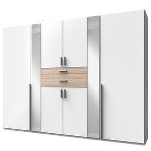 Armoire à portes battantes Odessa Blanc / Imitation chêne - Largeur : 270 cm