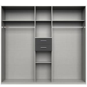 Armoire à portes battantes Odessa Imitation chêne clair / Gris - Largeur : 225 cm