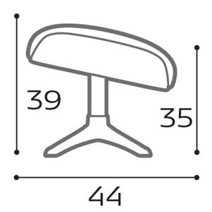 Relaxfauteuil BLOMST Leer Danbi: Kastanjebruin - Hoogte: 112 cm - Zwart - Met hocker - Eik