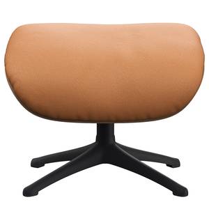 Relaxfauteuil BLOMST Leer Danbi: Cognac - Hoogte: 112 cm - Zwart - Met hocker - Notenboom